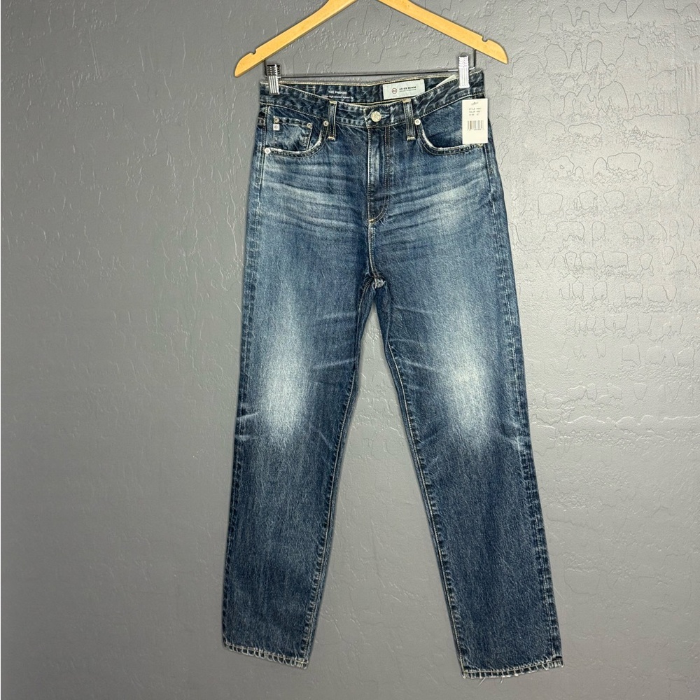 AG The Phoebe Vintage Hight Waist Tapered Leg Blue Jeans
